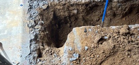 Excavation at a foundation wall